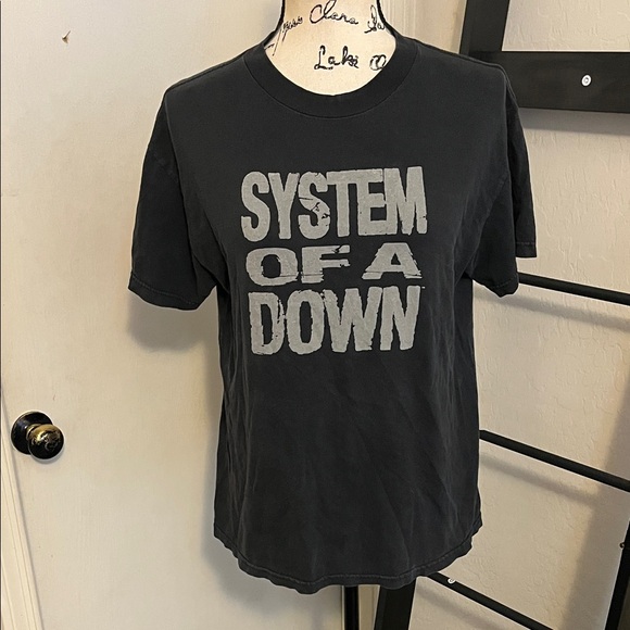 Y2K System Of A Down Black Graphic Pullover T-Shirt Music Concert Festival - Picture 1 of 7